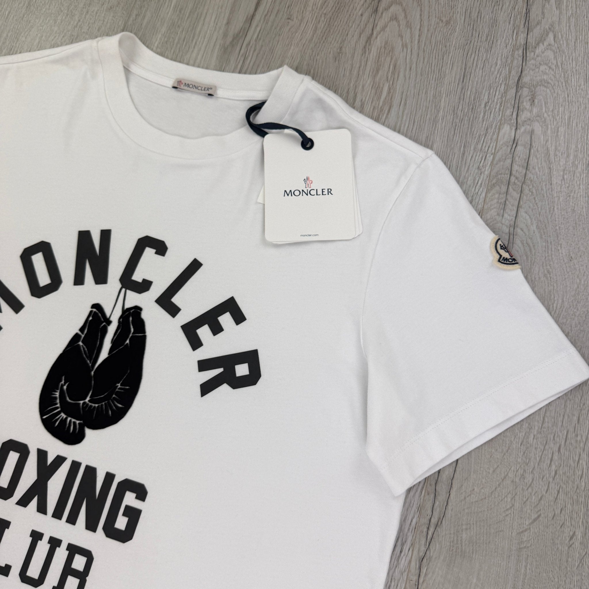 Moncler Men’s ‘Boxing Club’ White T-shirt - Large - Morely TrendsMoncler Type here:)