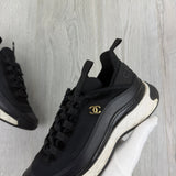 Chanel Men’s  Black CC Runners - Uk 7