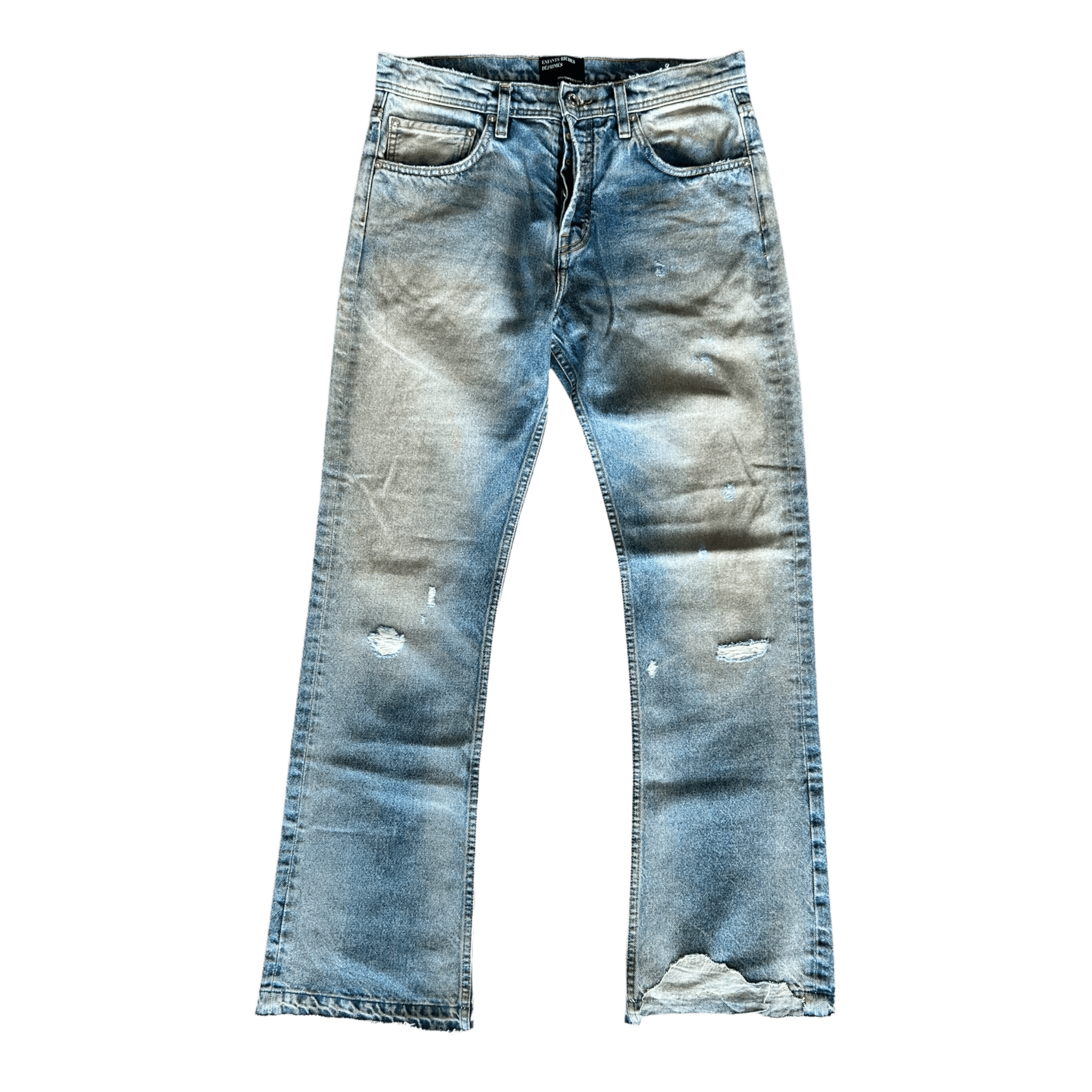 Enfants Riches Deprimes Blue Distressed Flared Jeans - Morely TrendsEnfants Riches Deprimes Type here:)