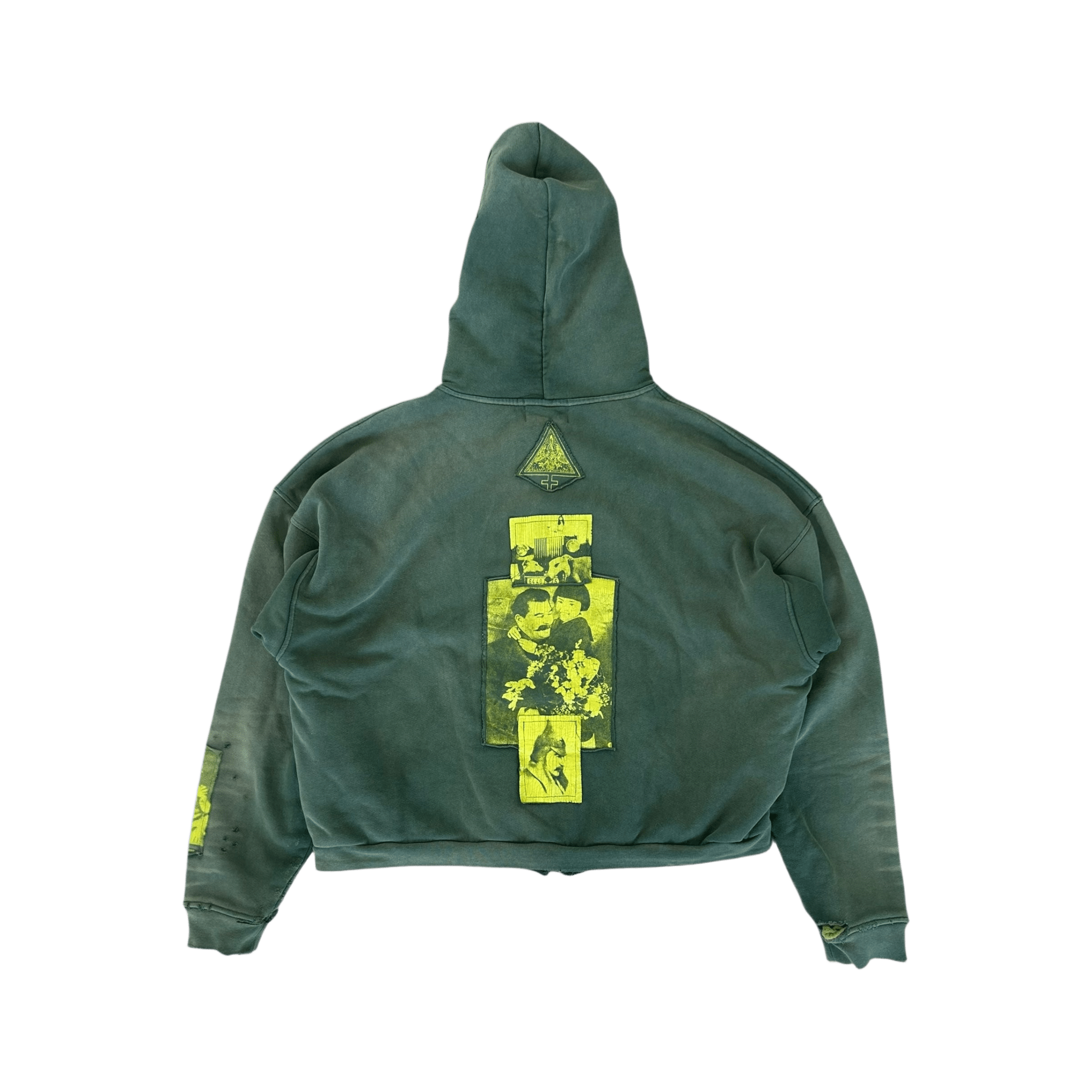 Enfants Riches Deprimes Green & Yellow Two Wars Within One Patchwork Thermal Zip Up Hoodie (Copy) - Morely TrendsEnfants Riches Deprimes Type here:)