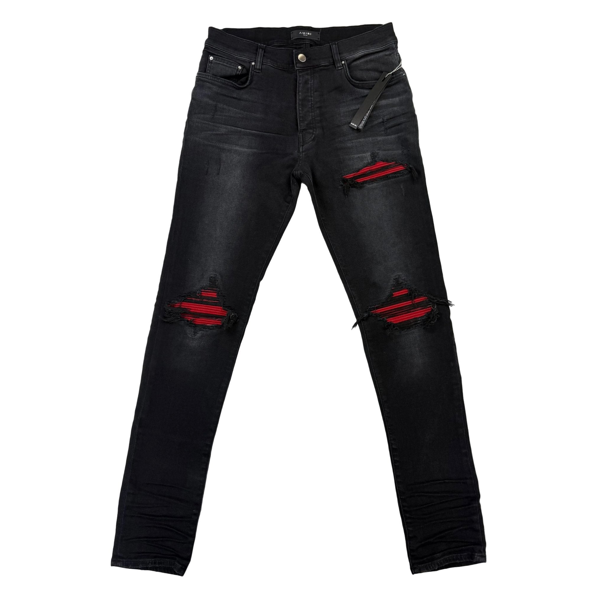 Amiri Men’s Black & Red Distressed Ripped Jeans - Uk 31 - Morely TrendsAmiri Type here:)