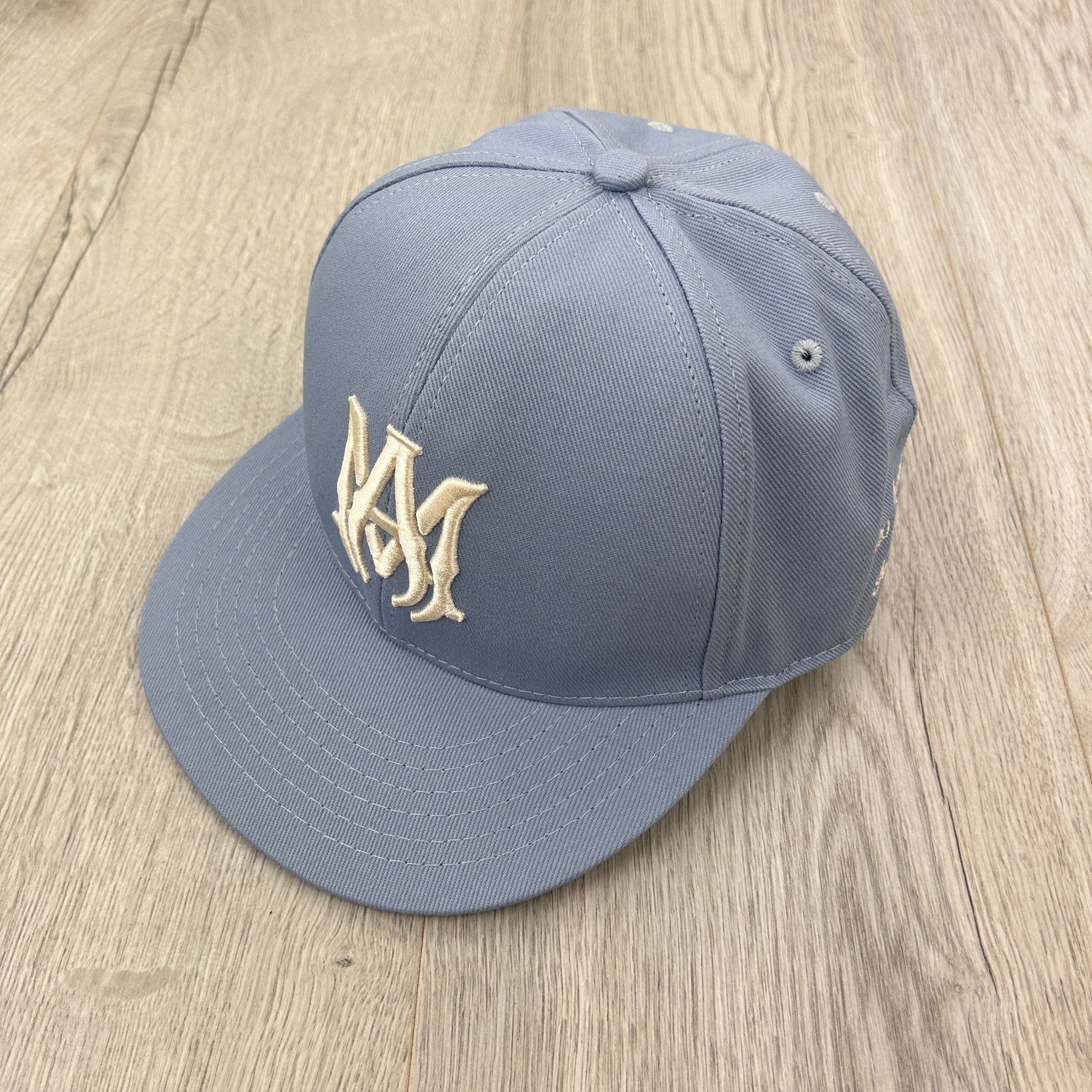 Amiri Men’s MA Logo Fitted Blue Flat Cap - Morely TrendsAmiri Type here:)