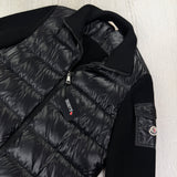 Moncler Men’s Black Zip-up Tricot Cardigan - Large