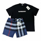 Burberry Men’s Black T-shirt & Navy Swim Short Set