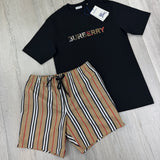 Burberry Men’s Black T-shirt & Shorts Set