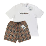 Burberry Men’s White T-shirt & Shorts Set