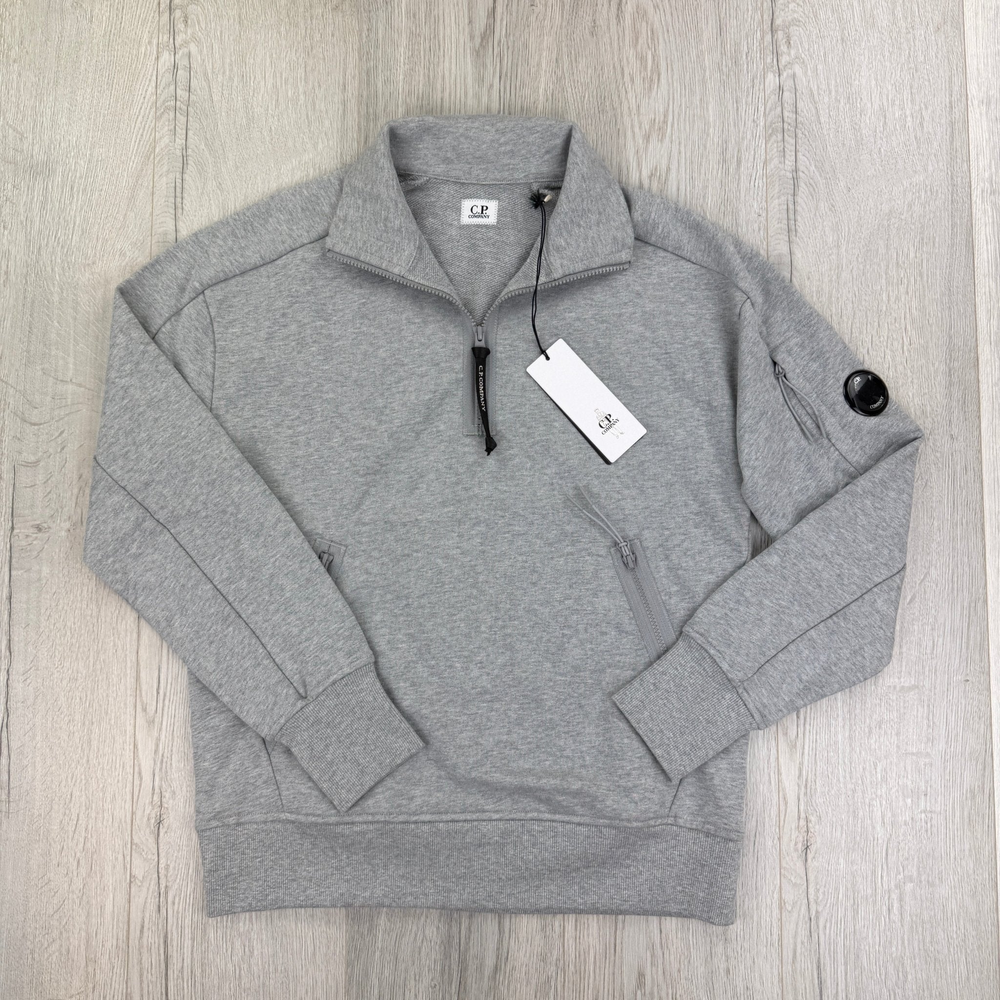 Cp Company Men’s Grey 1/4 Zip Sweatshirt - Morely TrendsCP Company Type here:)