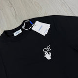 Off White Men’s Black T-shirt White Spray