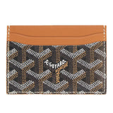 Image of Goyard Sulpice Black Tan Card Holder Front