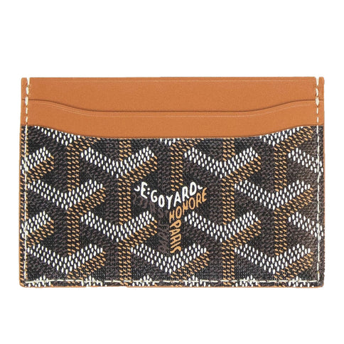 Image of Goyard Sulpice Black Tan Card Holder Front