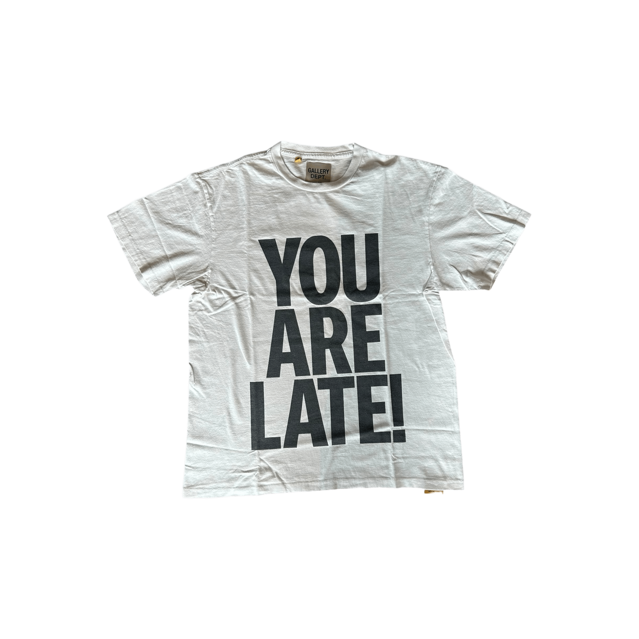 Gallery Dept Antique White & Black You Are Late! Logo T-Shirt - Morely TrendsGallery Dept Type here:)