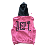 Gallery Dept Pink & Black DEPT Logo Cut Off Hoodie - Morely TrendsGallery Dept Type here:)