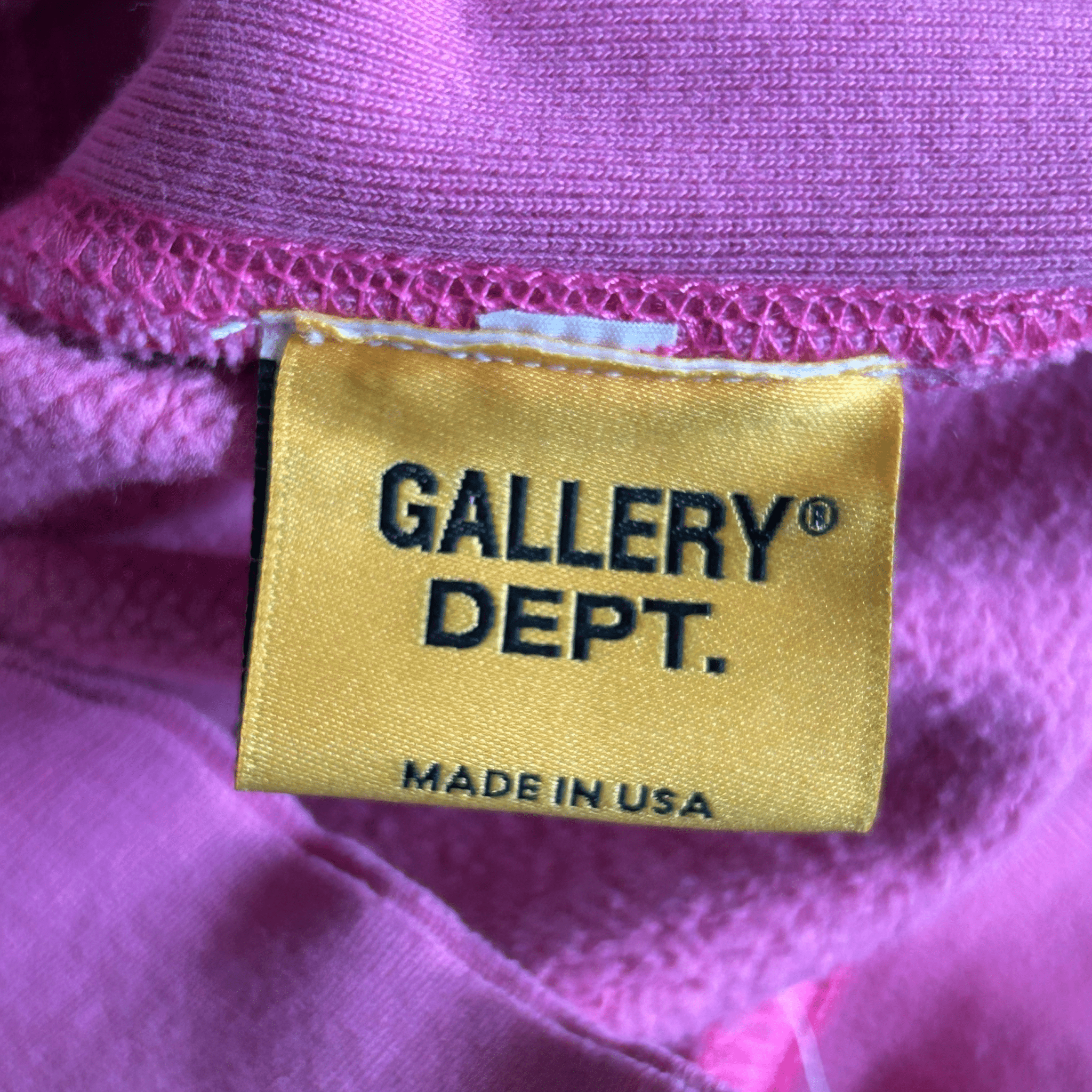Gallery Dept Pink & Black DEPT Logo Cut Off Hoodie - Morely TrendsGallery Dept Type here:)