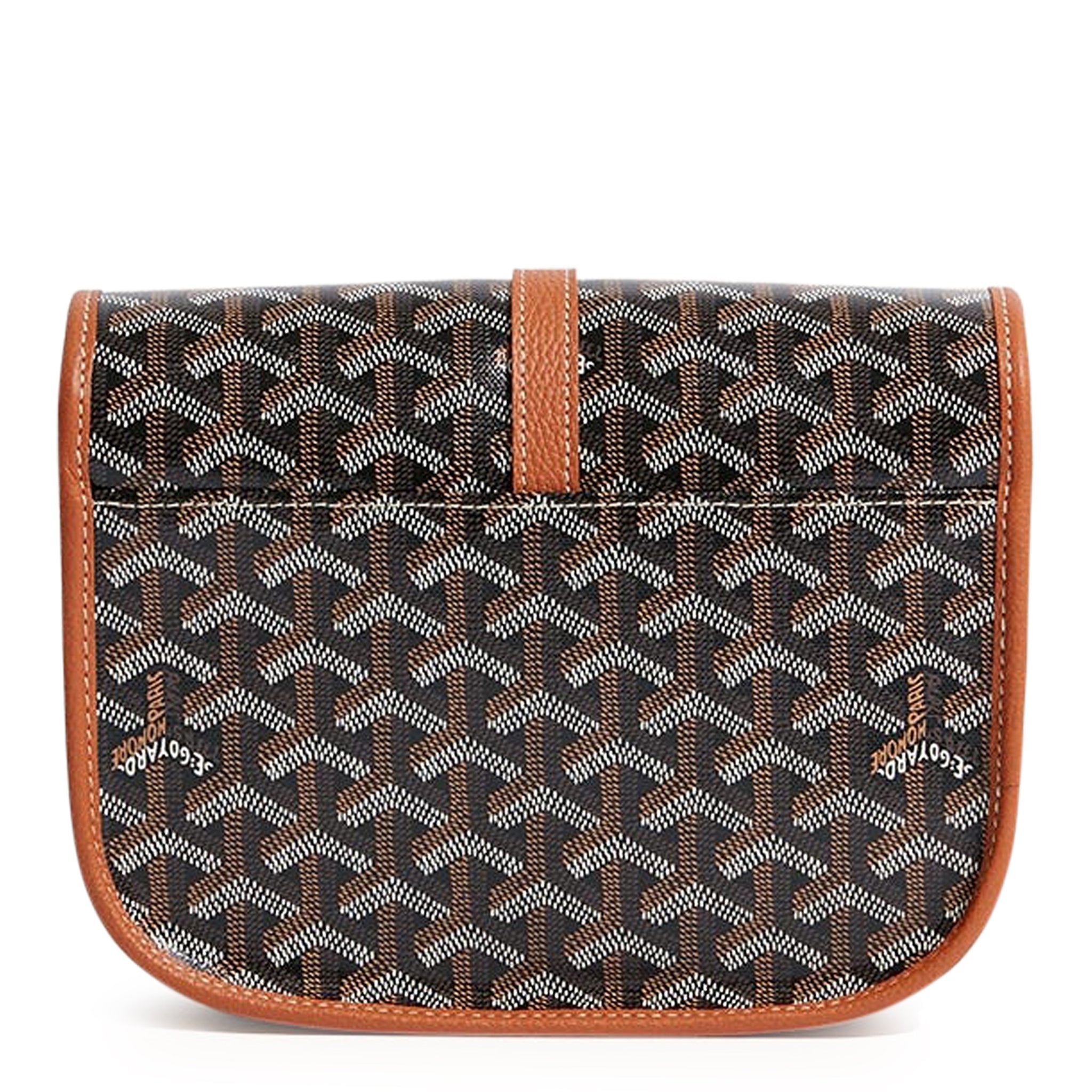 Image of Goyard Goyardine Belvedere II Black Tan PM Messenger Bag