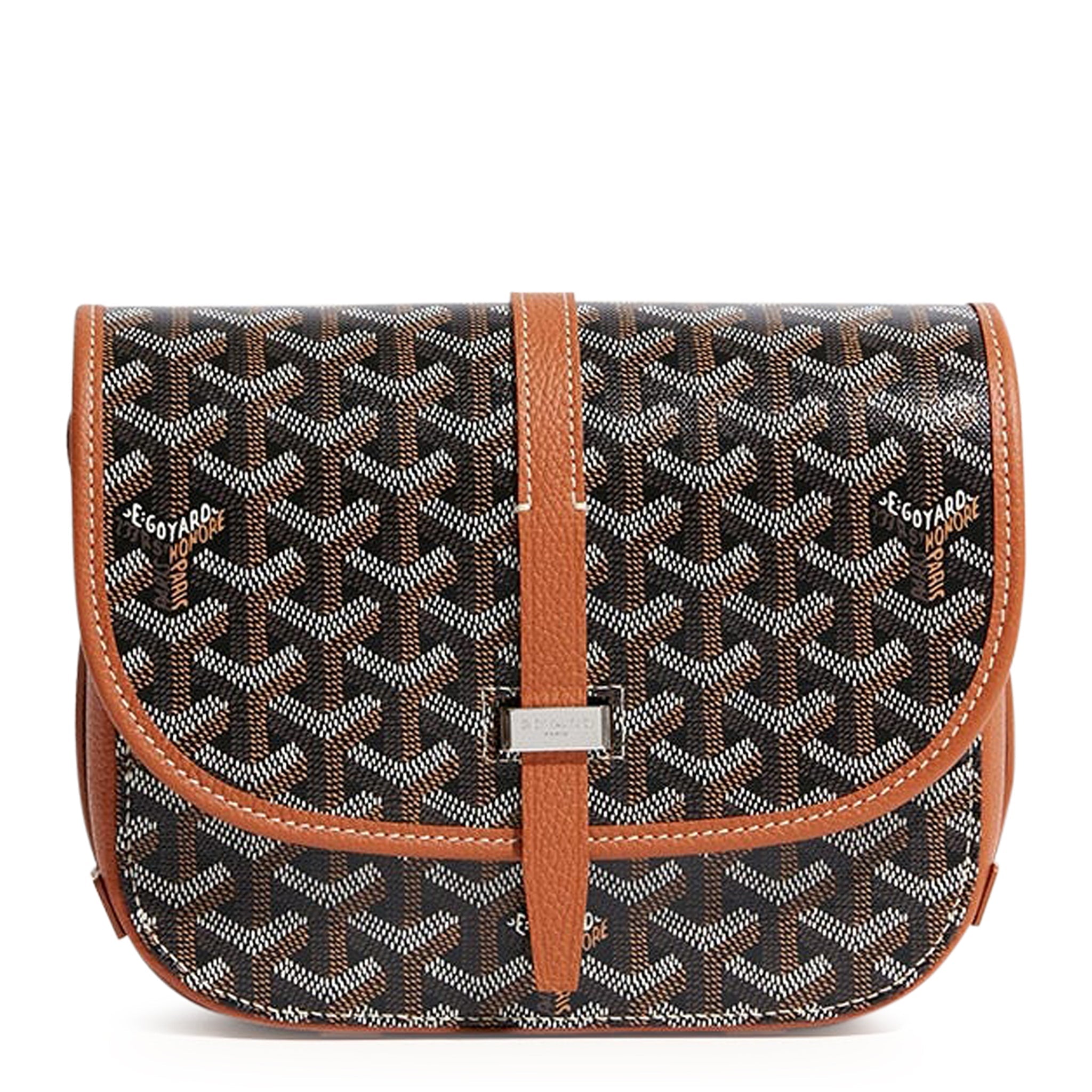 Image of Goyard Goyardine Belvedere II Black Tan PM Messenger Bag