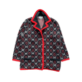 Gucci Black White & Red GG Monogram Alpaca Coat - Morely TrendsGucci Type here:)