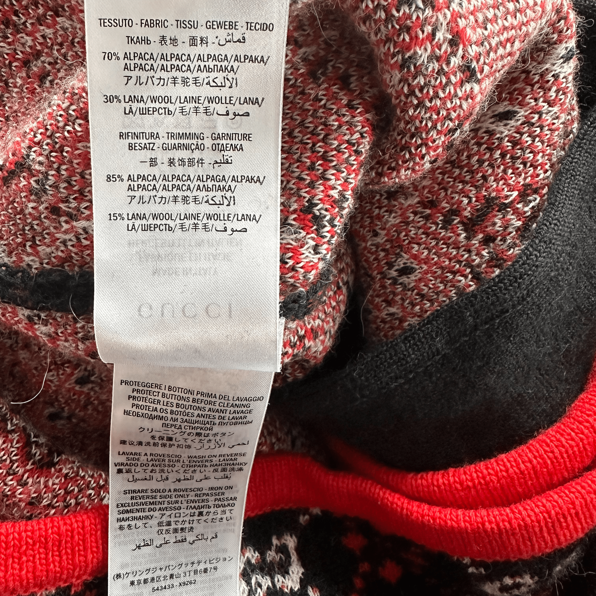 Gucci Black White & Red GG Monogram Alpaca Coat - Morely TrendsGucci Type here:)