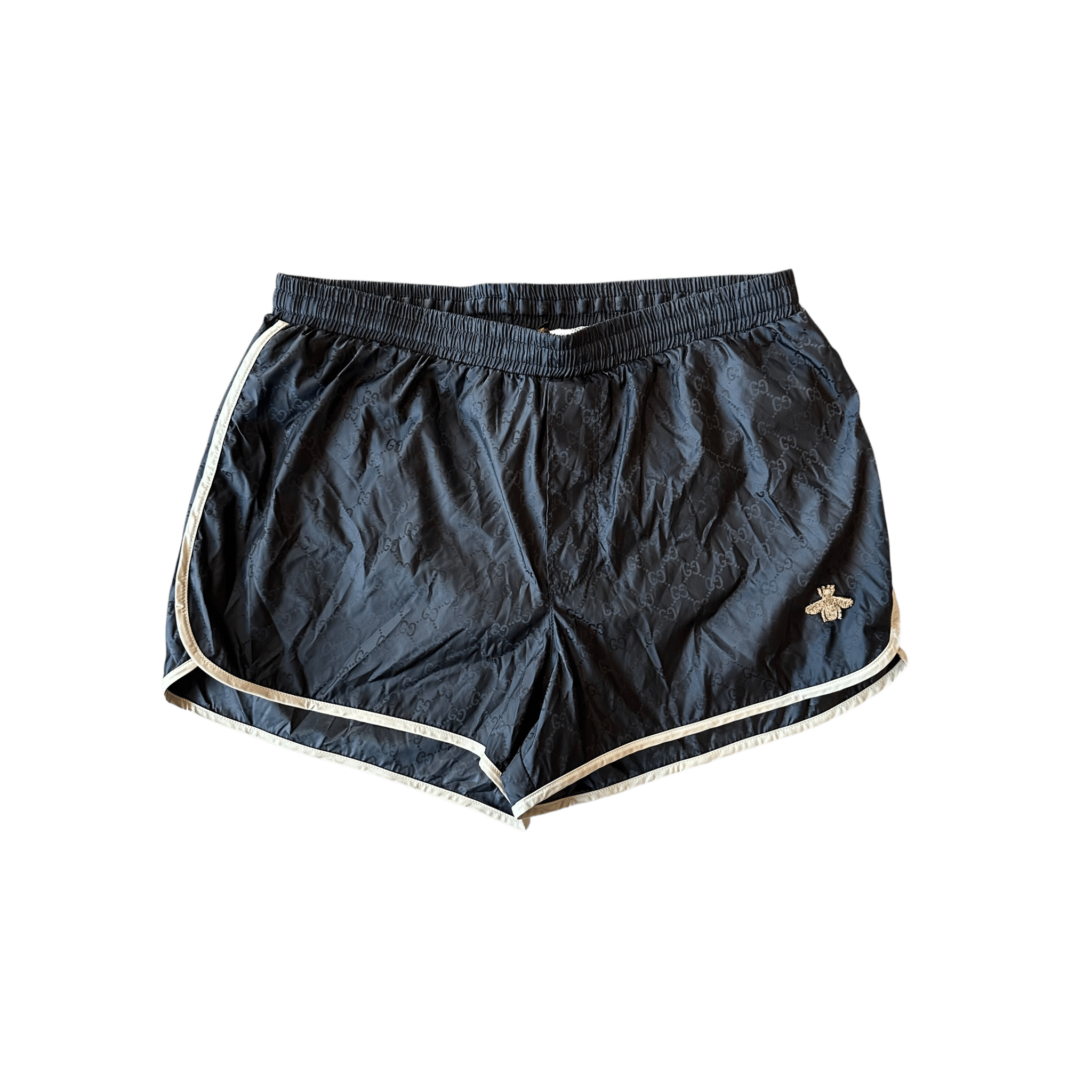 Gucci Navy & White GG Monogram Bee Swimshorts - Morely TrendsGucci Type here:)