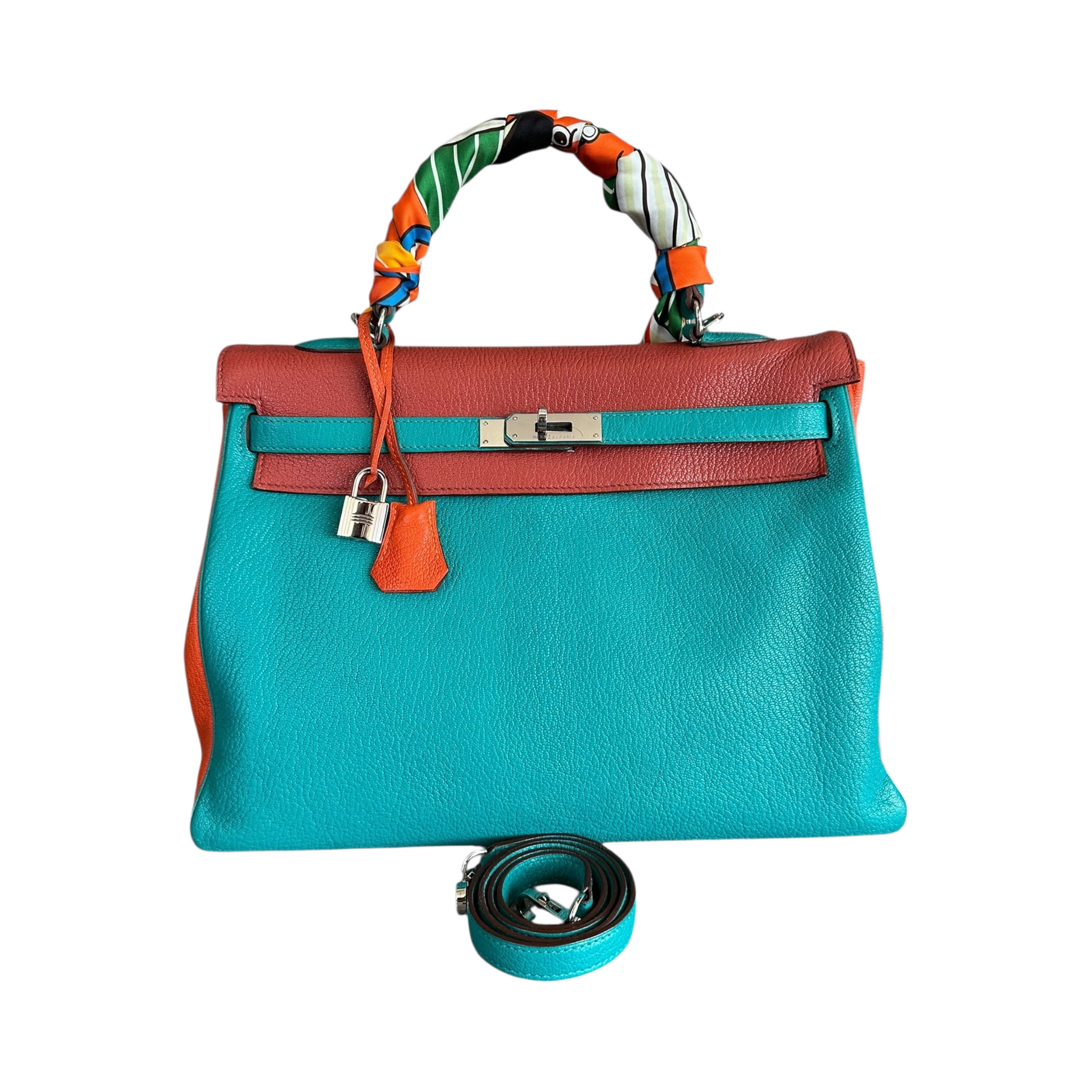 Hermes Blue & Multicolor Togo Retourne Kelly 35 - Morely TrendsHermes Type here:)