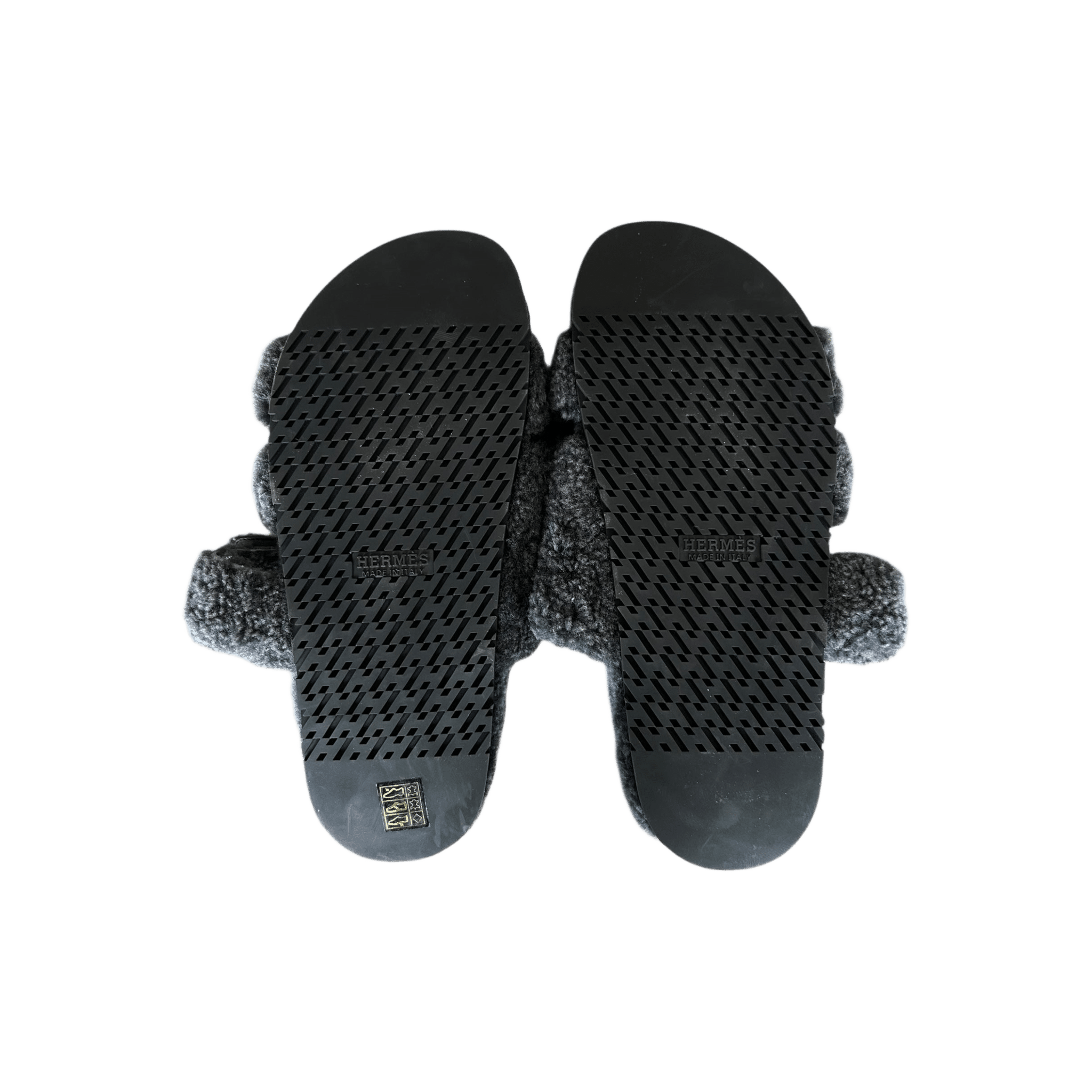 Hermes Grey Chypre Shearling Sandals - Morely TrendsHermes Type here:)