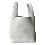 Hermes White Clemence Picotin 18 - Morely TrendsHermes Type here:)