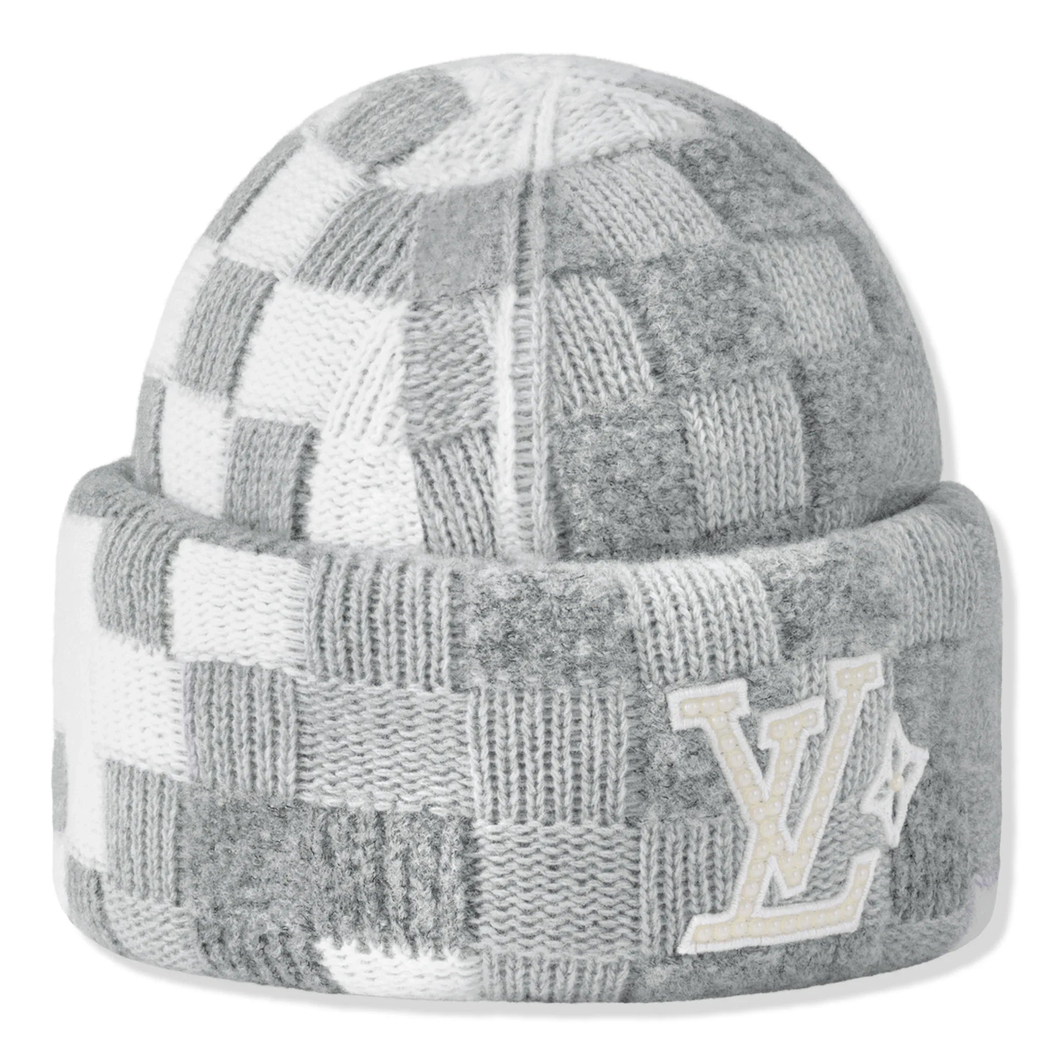 Louis Vuitton Damoflage Pearls Crush Reversible Light Grey Beanie - Morely TrendsMorely Trends Type here:)