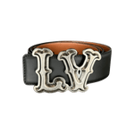 Louis Vuitton Black & Brown LV Ranch Logo Reversible Belt - Morely TrendsLouis Vuitton Type here:)