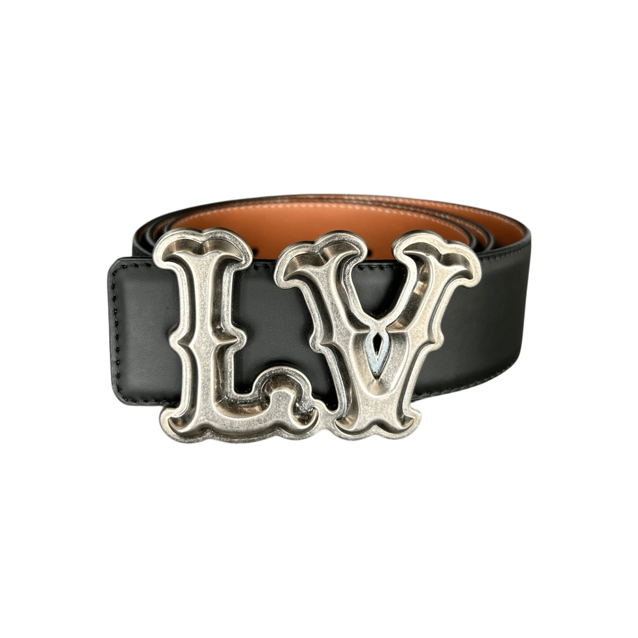 Louis Vuitton Black & Brown LV Ranch Logo Reversible Belt - Morely TrendsLouis Vuitton Type here:)