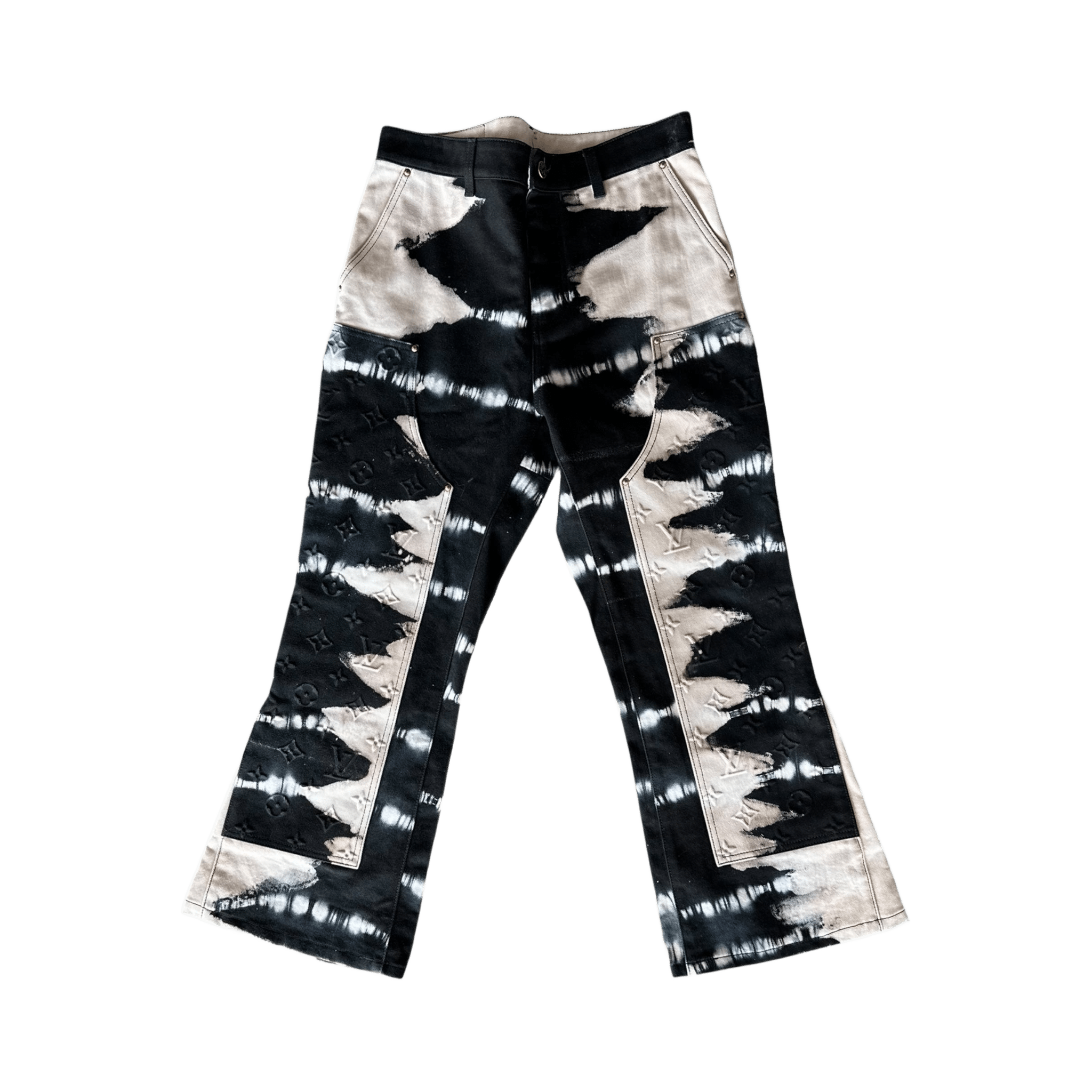 Louis Vuitton Black & Cream Tie - Dye Monogram Carpenter Pants - Morely TrendsLouis Vuitton Type here:)
