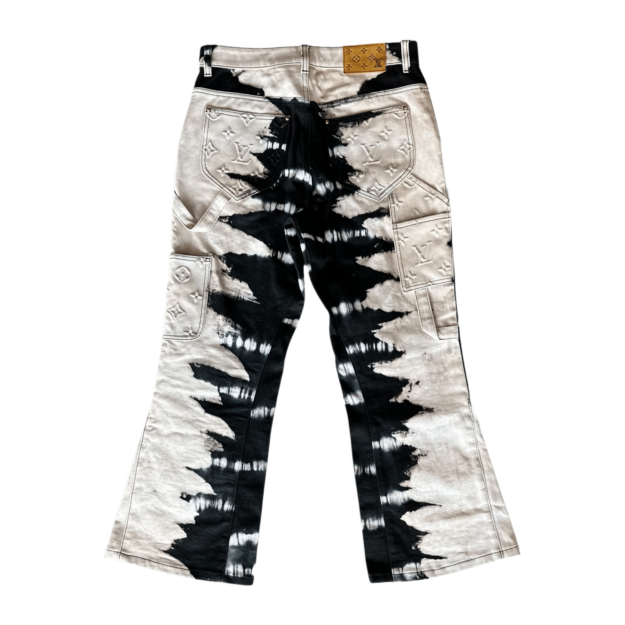 Louis Vuitton Black & Cream Tie - Dye Monogram Carpenter Pants - Morely TrendsLouis Vuitton Type here:)