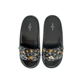 Louis Vuitton Black & Gold Sunbath Flower Women's Slides - Morely TrendsLouis Vuitton Type here:)