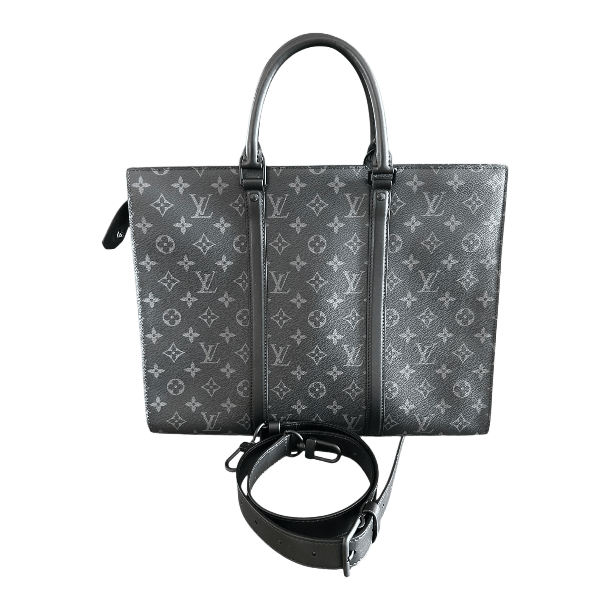 Louis Vuitton Black Monogram Eclipse Sac Plat 24H - Morely TrendsLouis Vuitton Type here:)