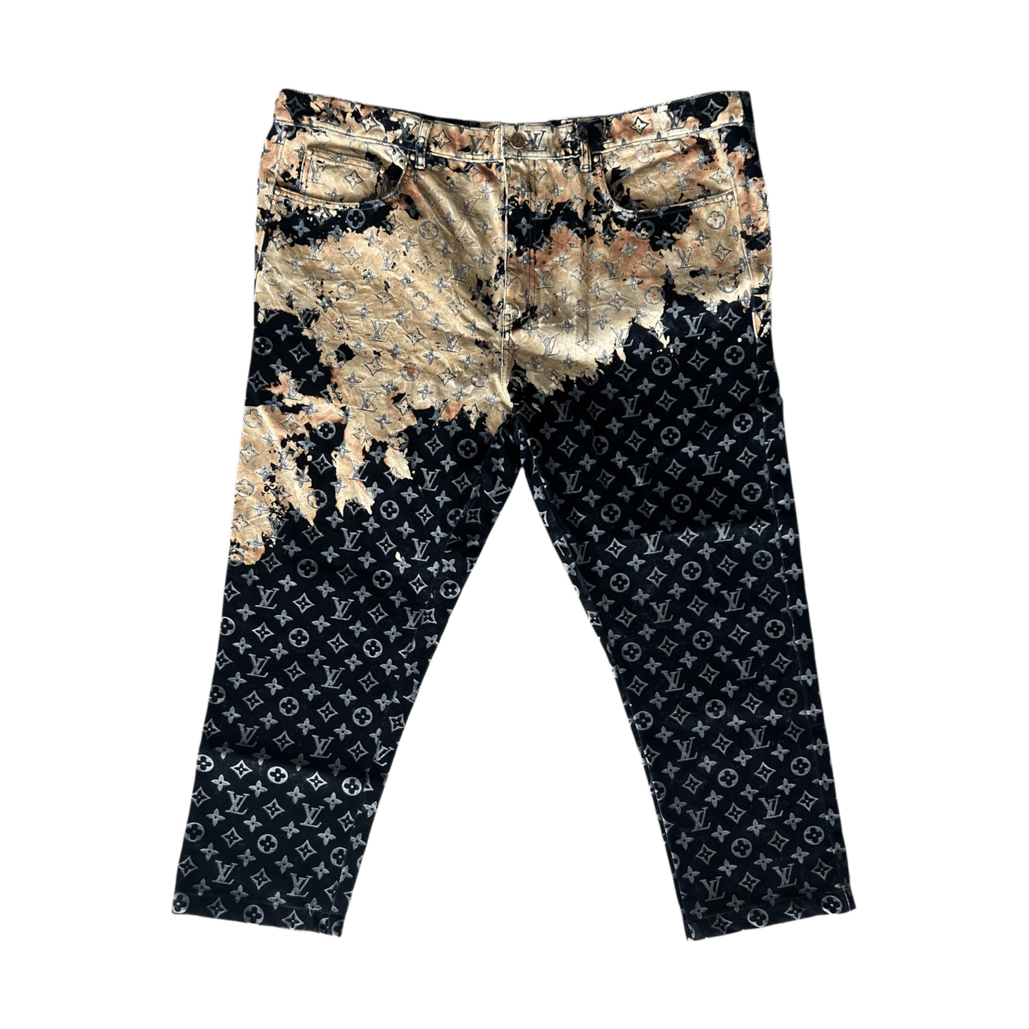 Louis Vuitton Blue Bleached Monogram Velvet Jeans - Morely TrendsLouis Vuitton Type here:)