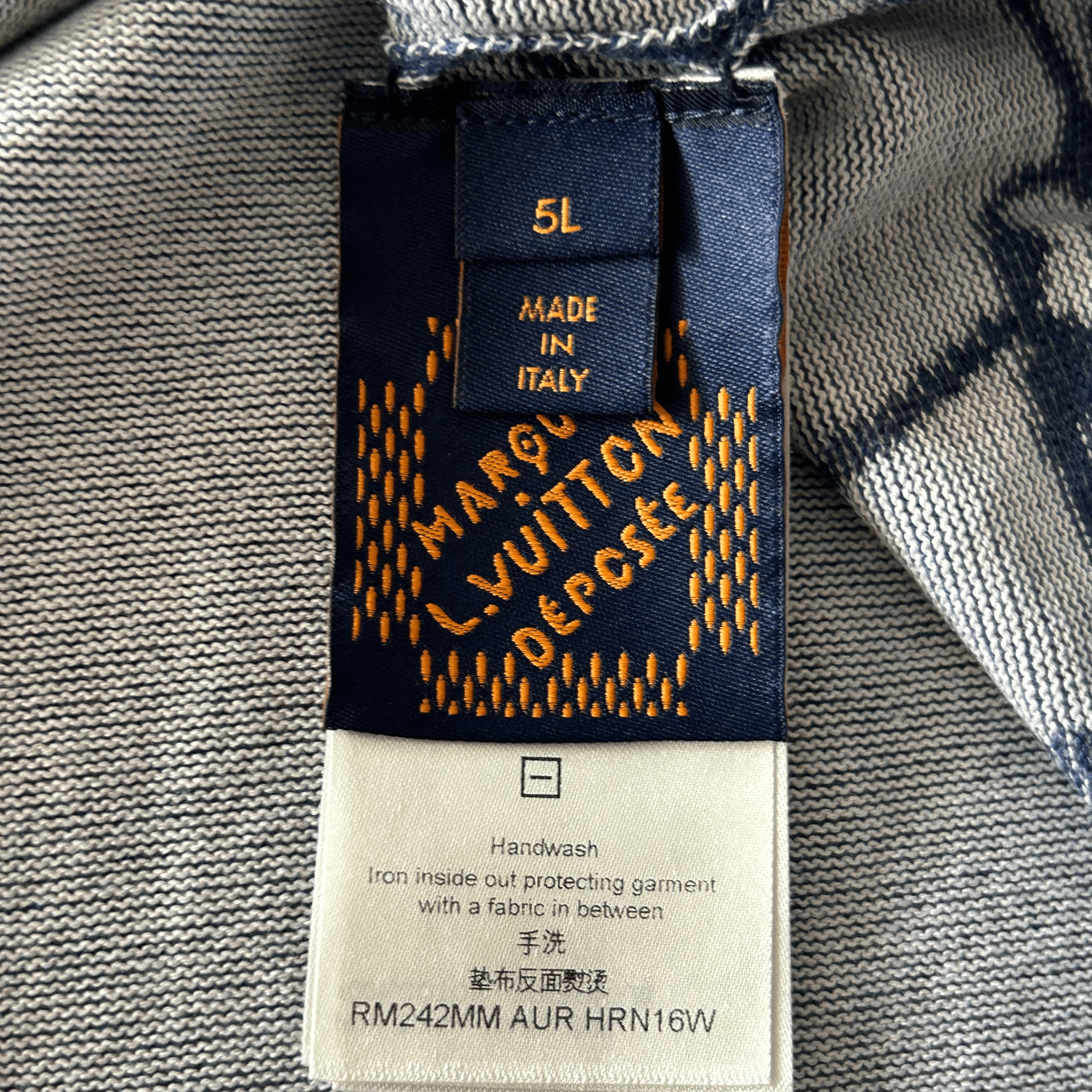 Louis Vuitton Blue & White Barb Wire Monogram Intarsia T-Shirt - Morely TrendsLouis Vuitton Type here:)