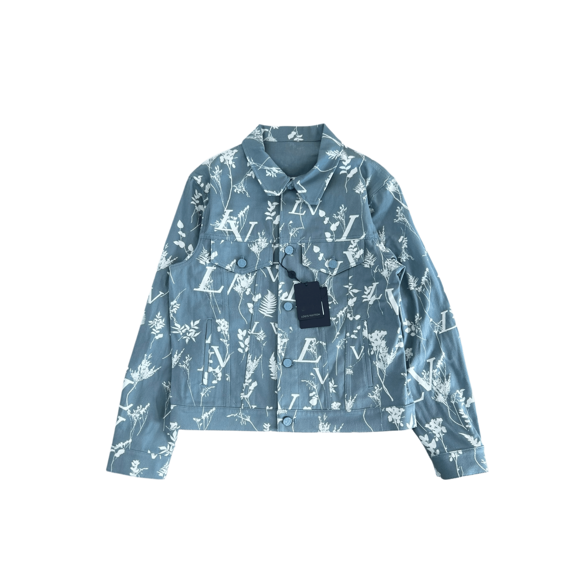 Louis Vuitton Blue & White LV Leaf Denim Jacket - Morely TrendsLouis Vuitton Type here:)