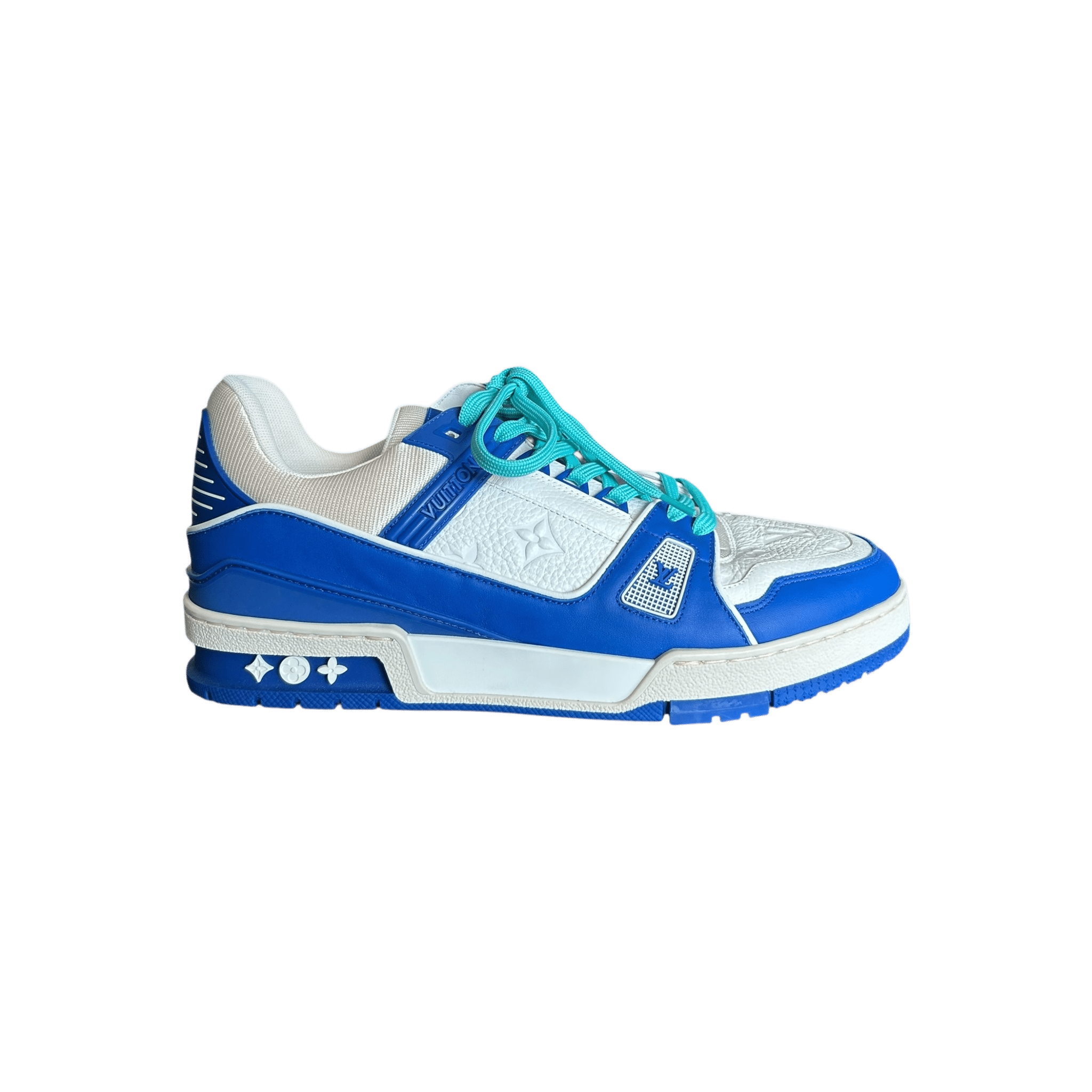 Louis Vuitton Blue & White Monogram Trainers - Morely TrendsLouis Vuitton Type here:)