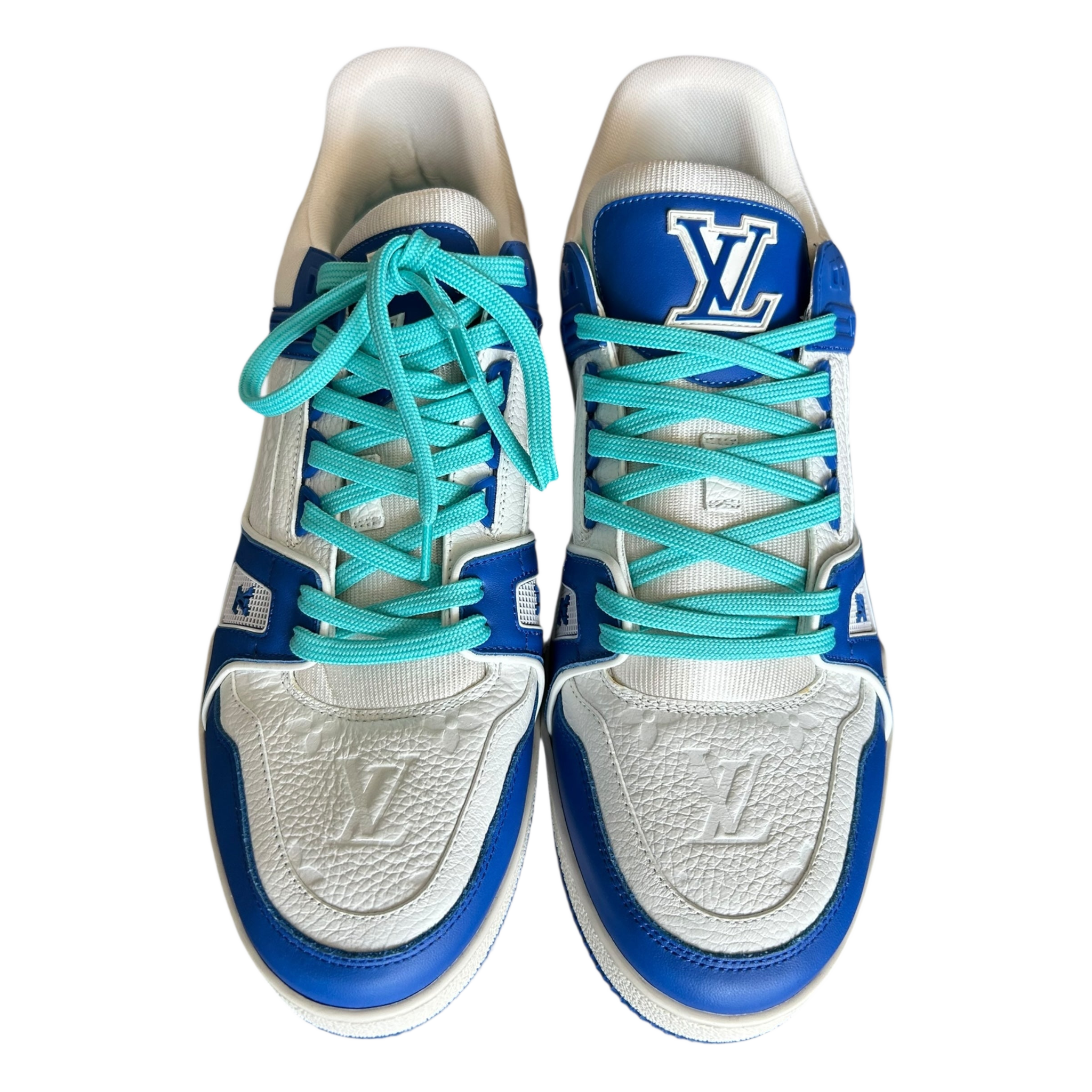Louis Vuitton Blue & White Monogram Trainers - Morely TrendsLouis Vuitton Type here:)