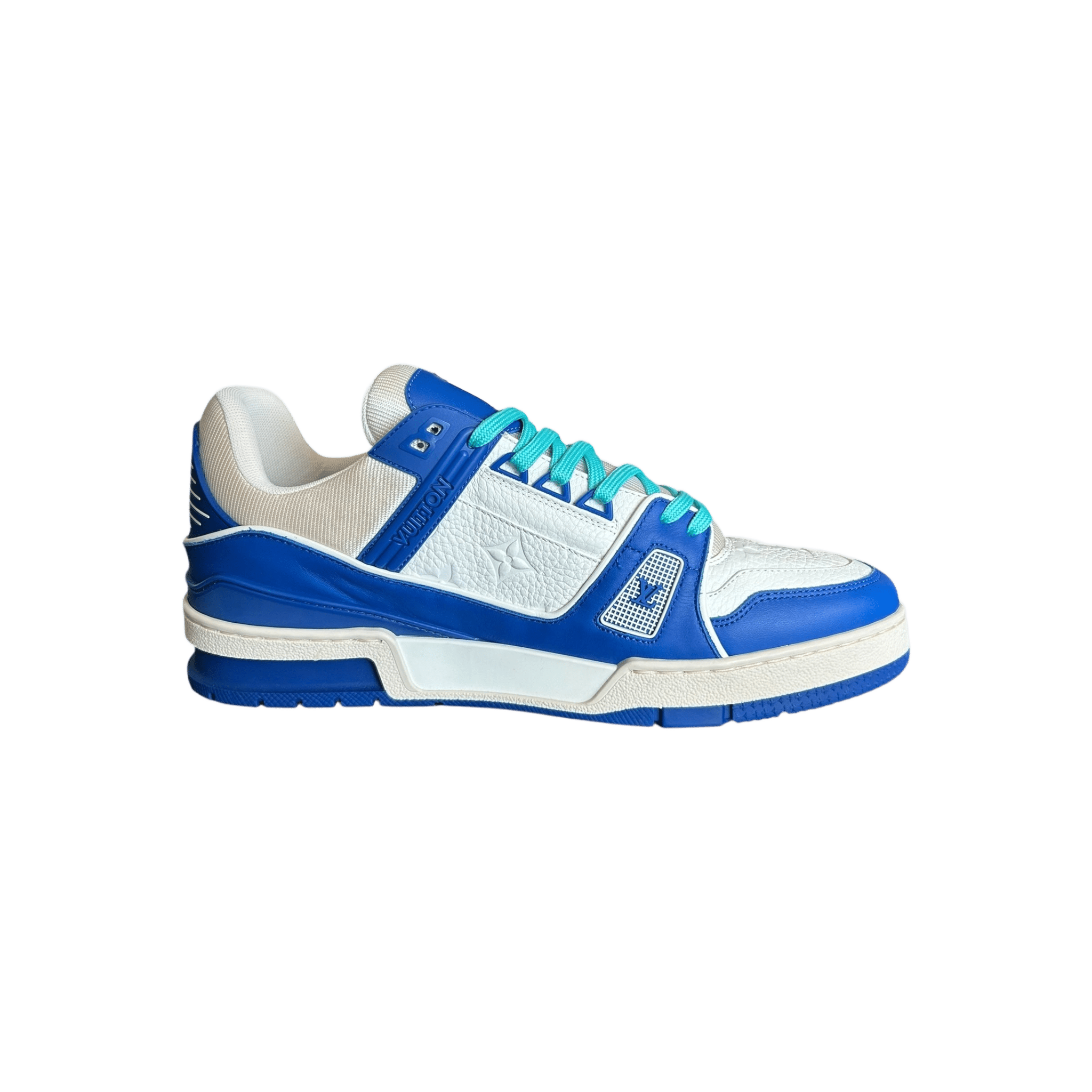 Louis Vuitton Blue & White Monogram Trainers - Morely TrendsLouis Vuitton Type here:)