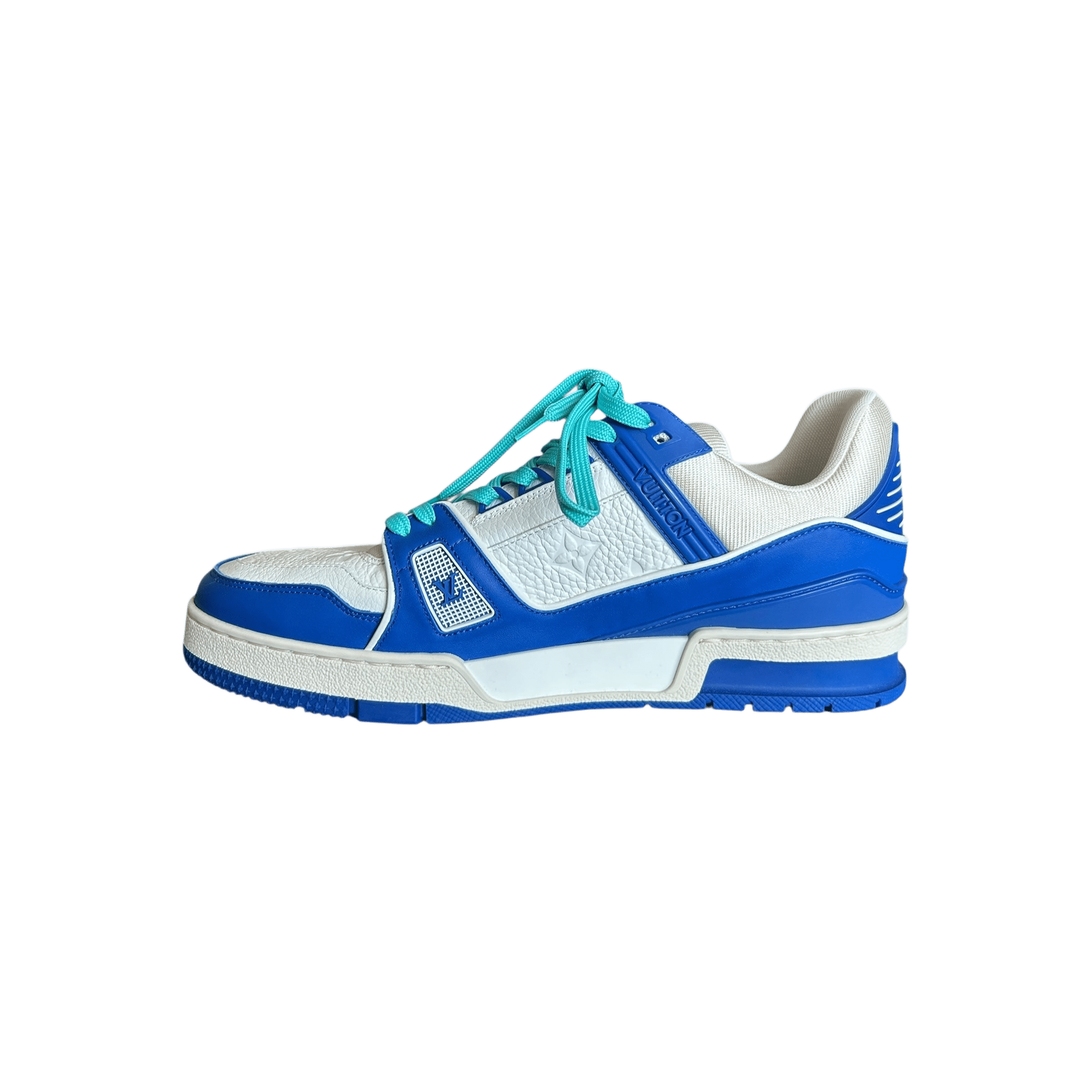Louis Vuitton Blue & White Monogram Trainers - Morely TrendsLouis Vuitton Type here:)