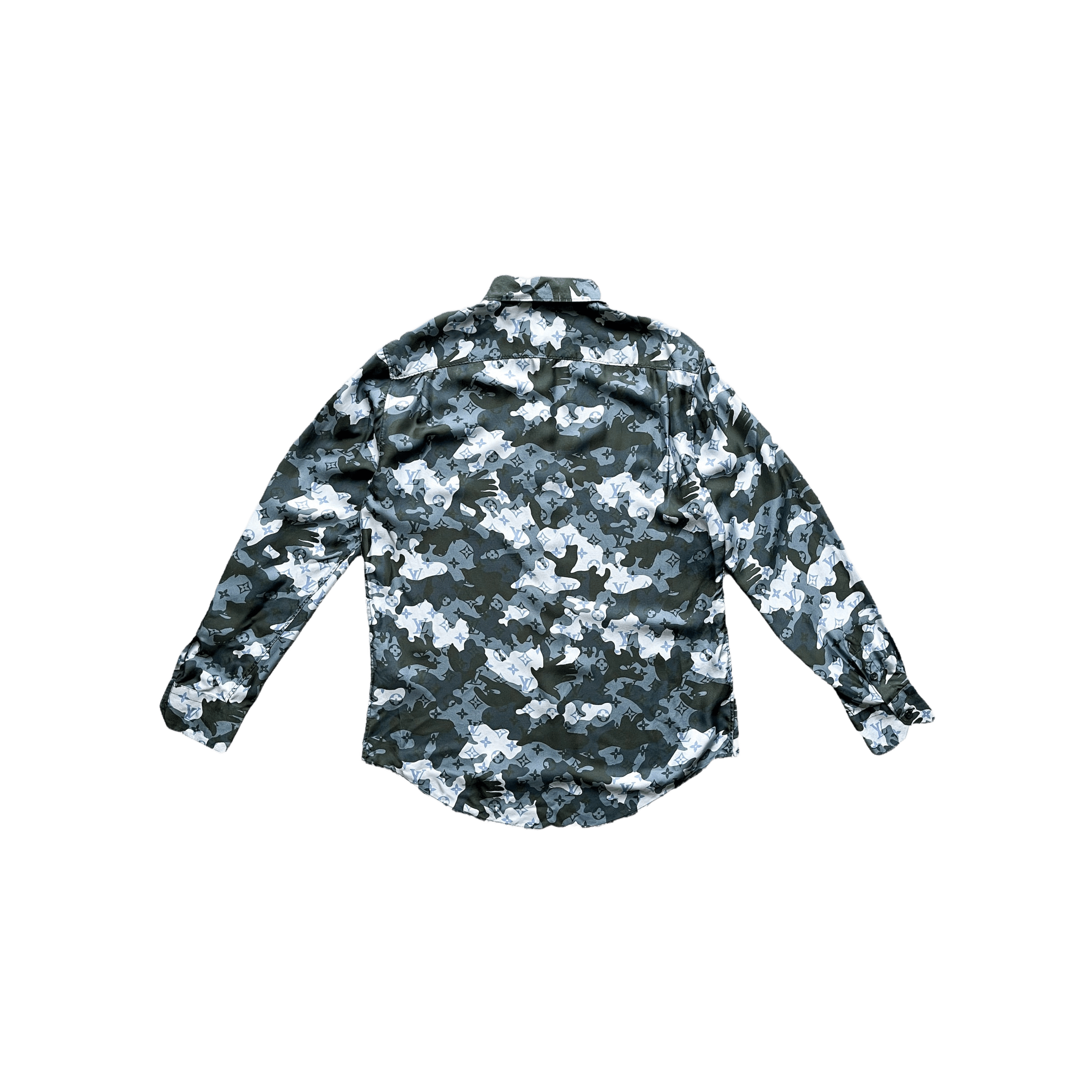 Louis Vuitton Camo Monogram Silk Button Up Shirt - Morely TrendsLouis Vuitton Type here:)