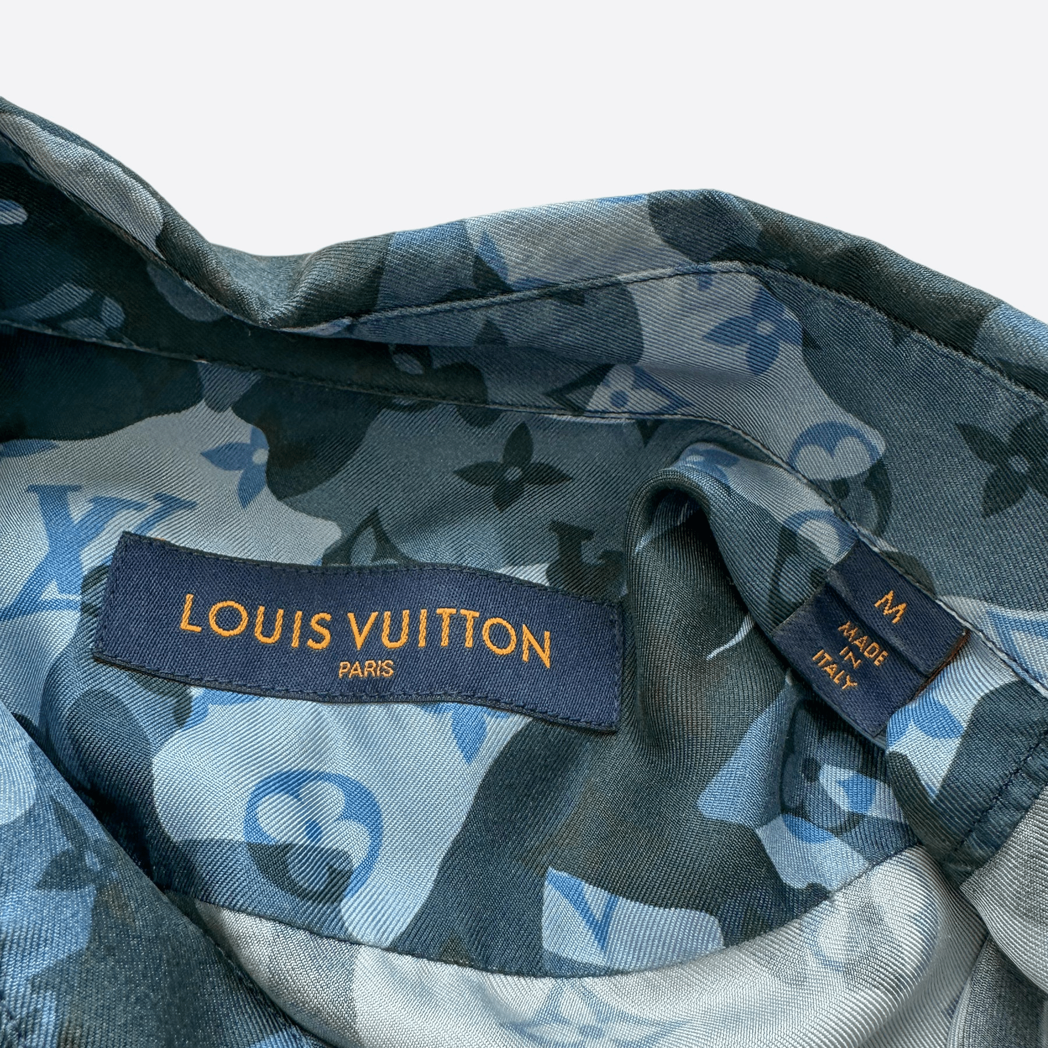Louis Vuitton Camo Monogram Silk Button Up Shirt - Morely TrendsLouis Vuitton Type here:)