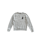 Louis Vuitton Grey Peace & Love Logo Embroidered Sweater - Morely TrendsLouis Vuitton Type here:)