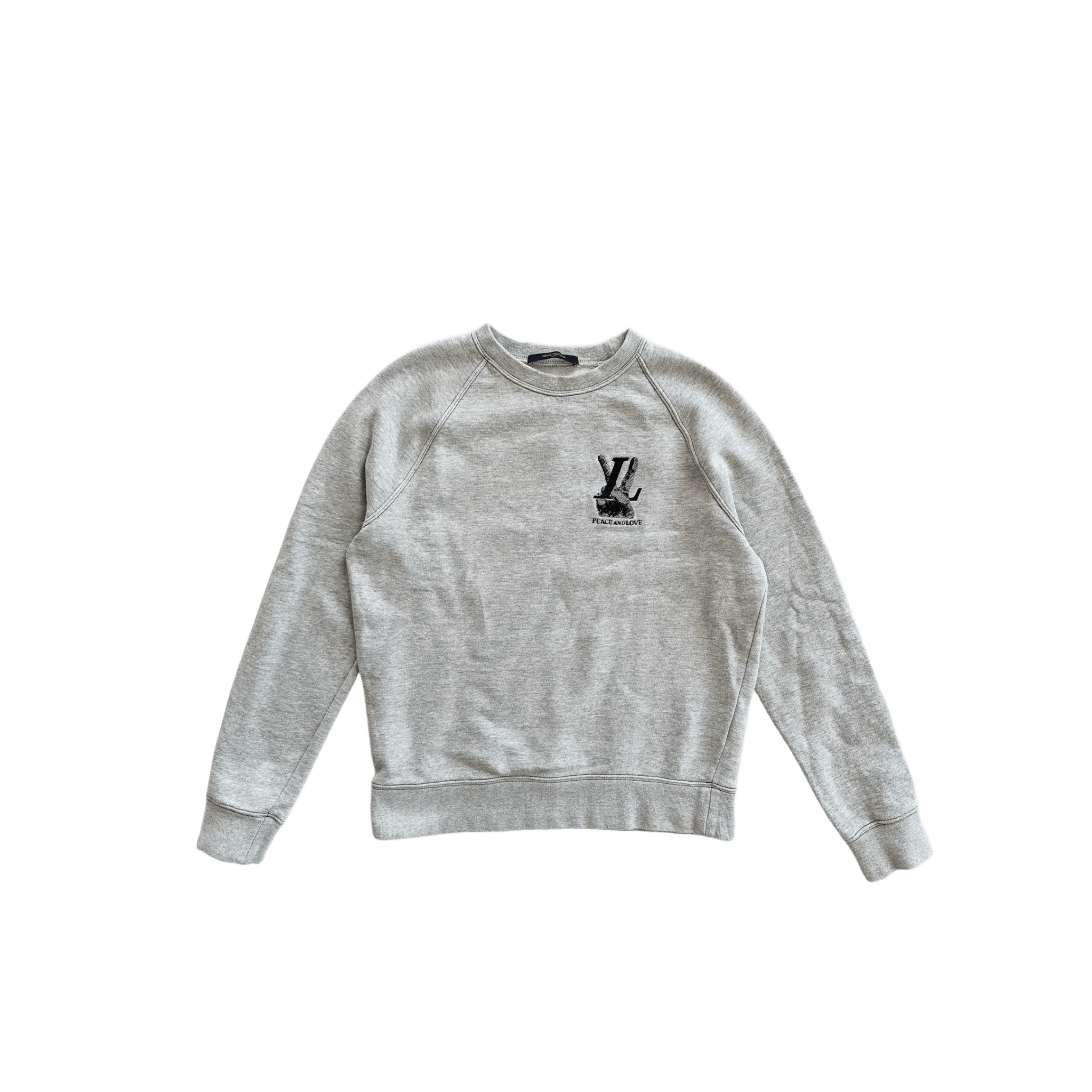 Louis Vuitton Grey Peace & Love Logo Embroidered Sweater - Morely TrendsLouis Vuitton Type here:)