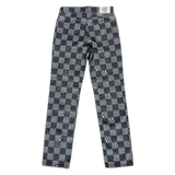 Louis Vuitton Navy Distorted Damier Print Jeans - Morely TrendsLouis Vuitton Type here:)