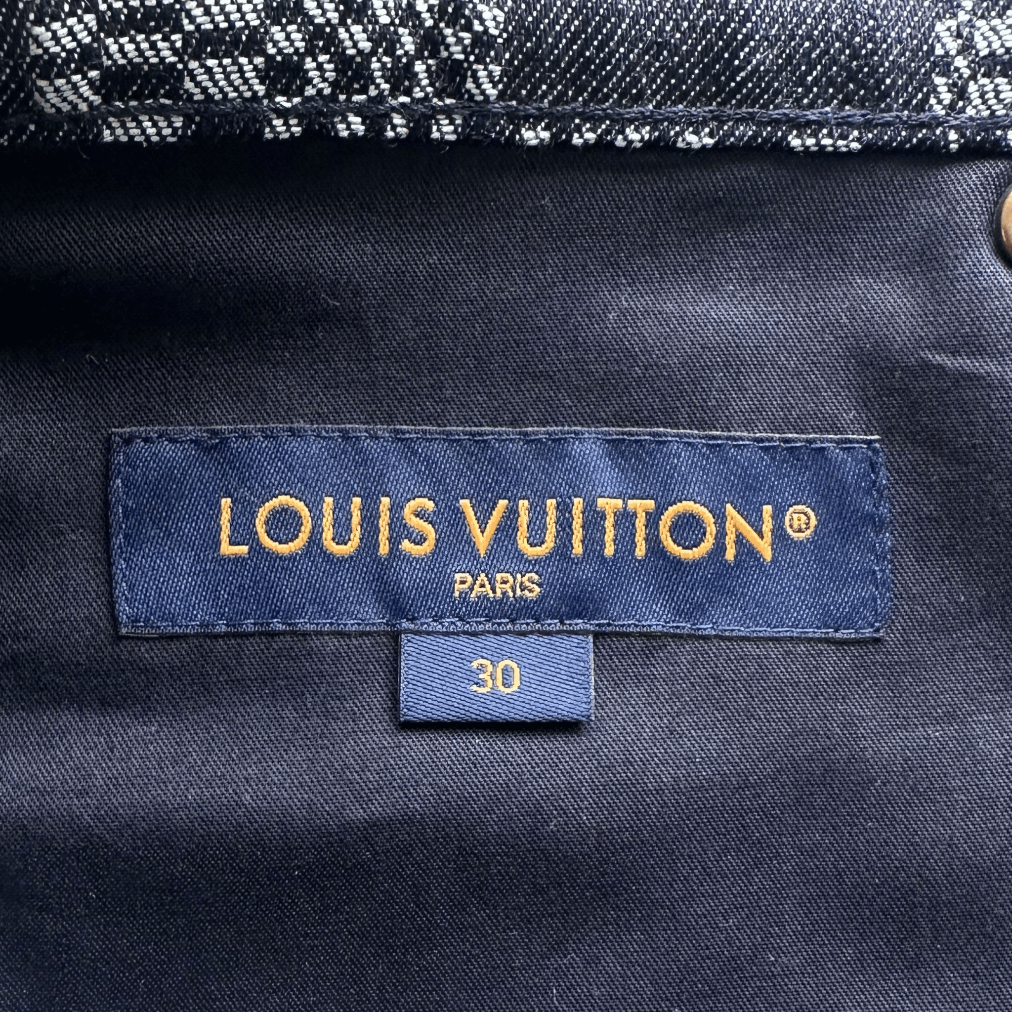 Louis Vuitton Navy Distorted Damier Print Jeans - Morely TrendsLouis Vuitton Type here:)