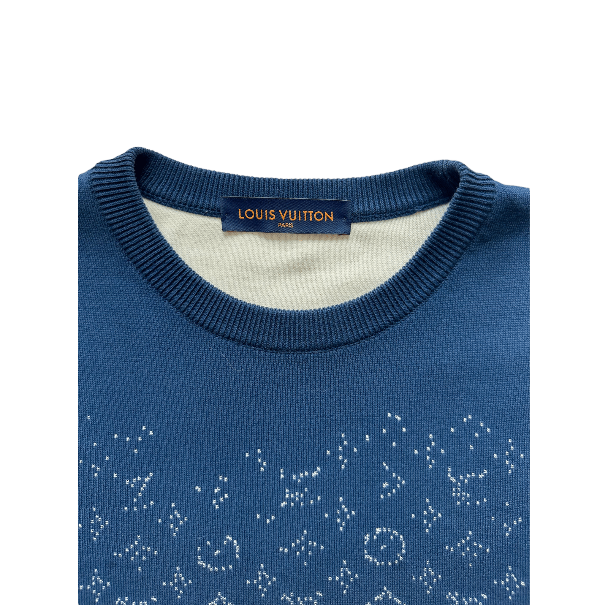 Louis Vuitton Navy & White Monogram Gradient Sweater - Morely TrendsLouis Vuitton Type here:)