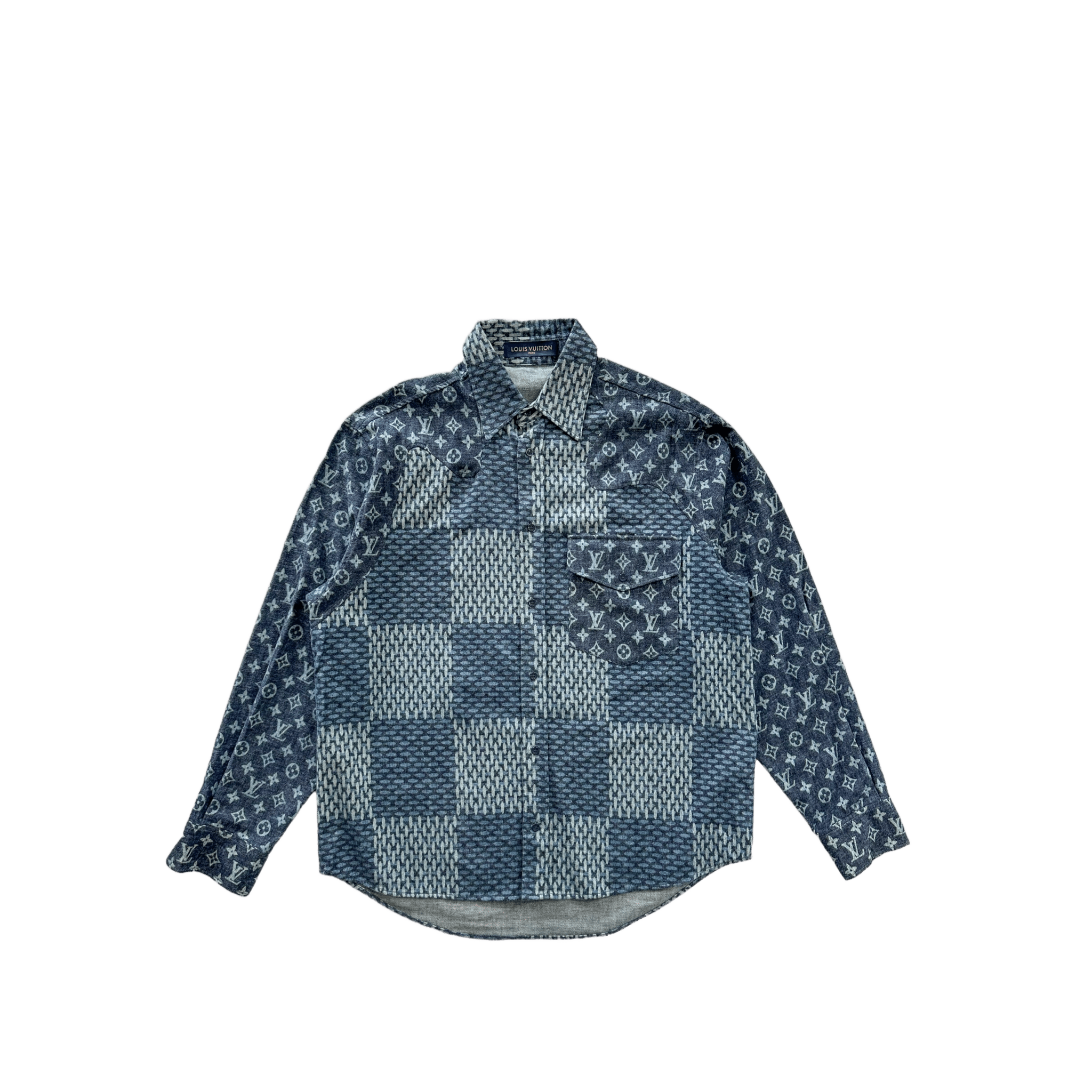 Louis Vuitton Nigo Navy Giant Damier Monogram Button Up Shirt - Morely TrendsLouis Vuitton Type here:)