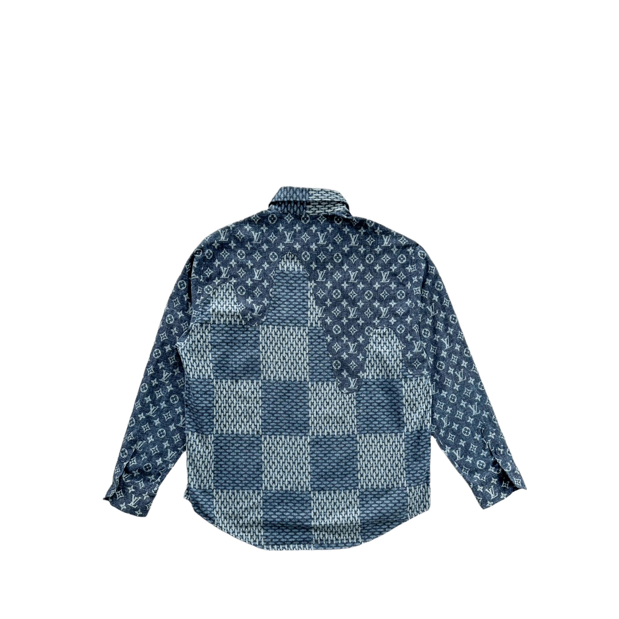 Louis Vuitton Nigo Navy Giant Damier Monogram Button Up Shirt - Morely TrendsLouis Vuitton Type here:)