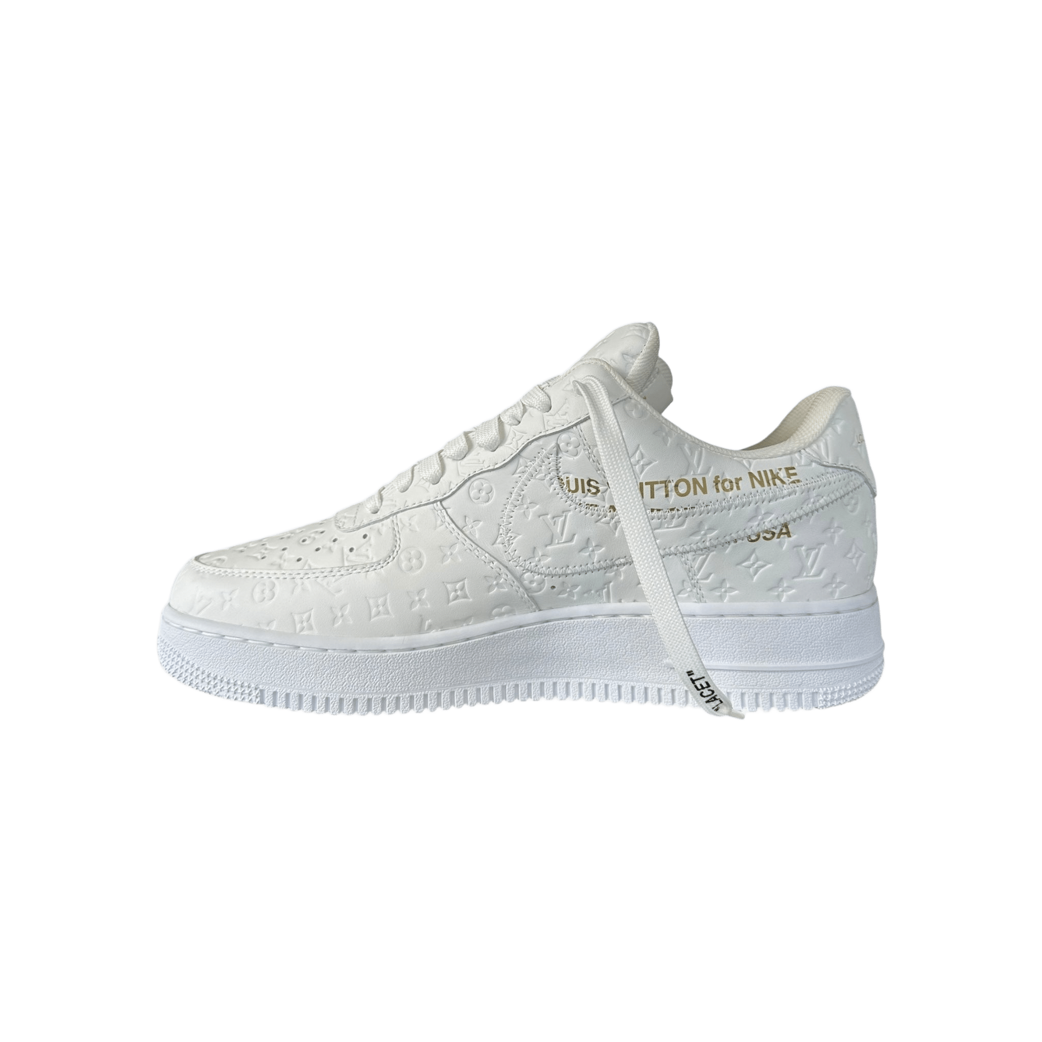 Louis Vuitton Nike White Monogram Low Top Air Force 1 - Morely TrendsLouis Vuitton Type here:)