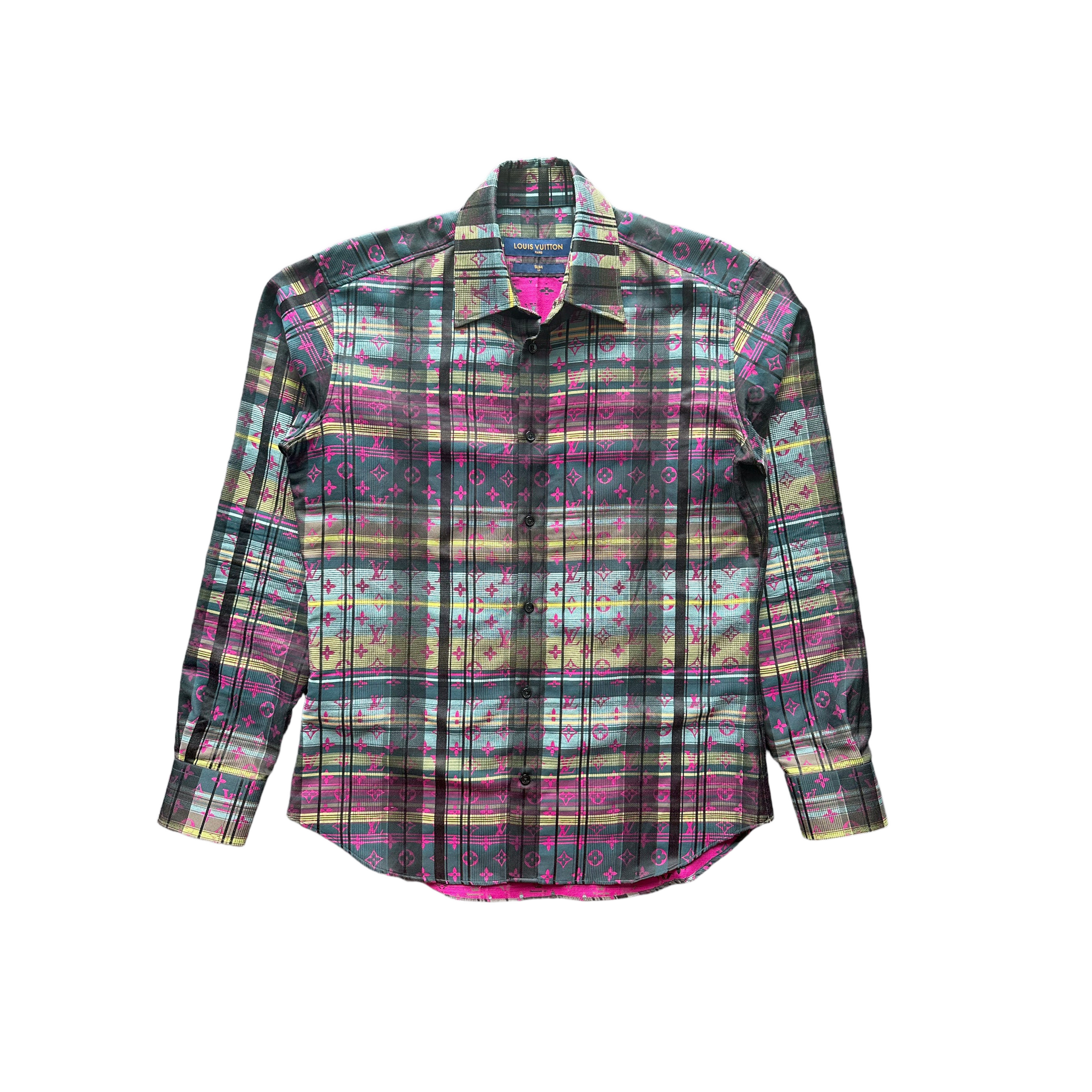 Louis Vuitton Plaid & Pink Monogram Button Up Shirt - Morely TrendsLouis Vuitton Type here:)